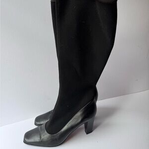 Amalfi by Rangoni Black Heeled Sock Boots